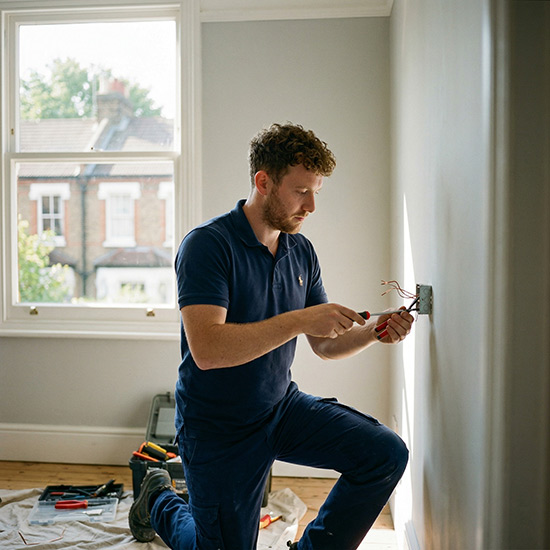 Kitchen rewire on Hoe Lane, Abridge.